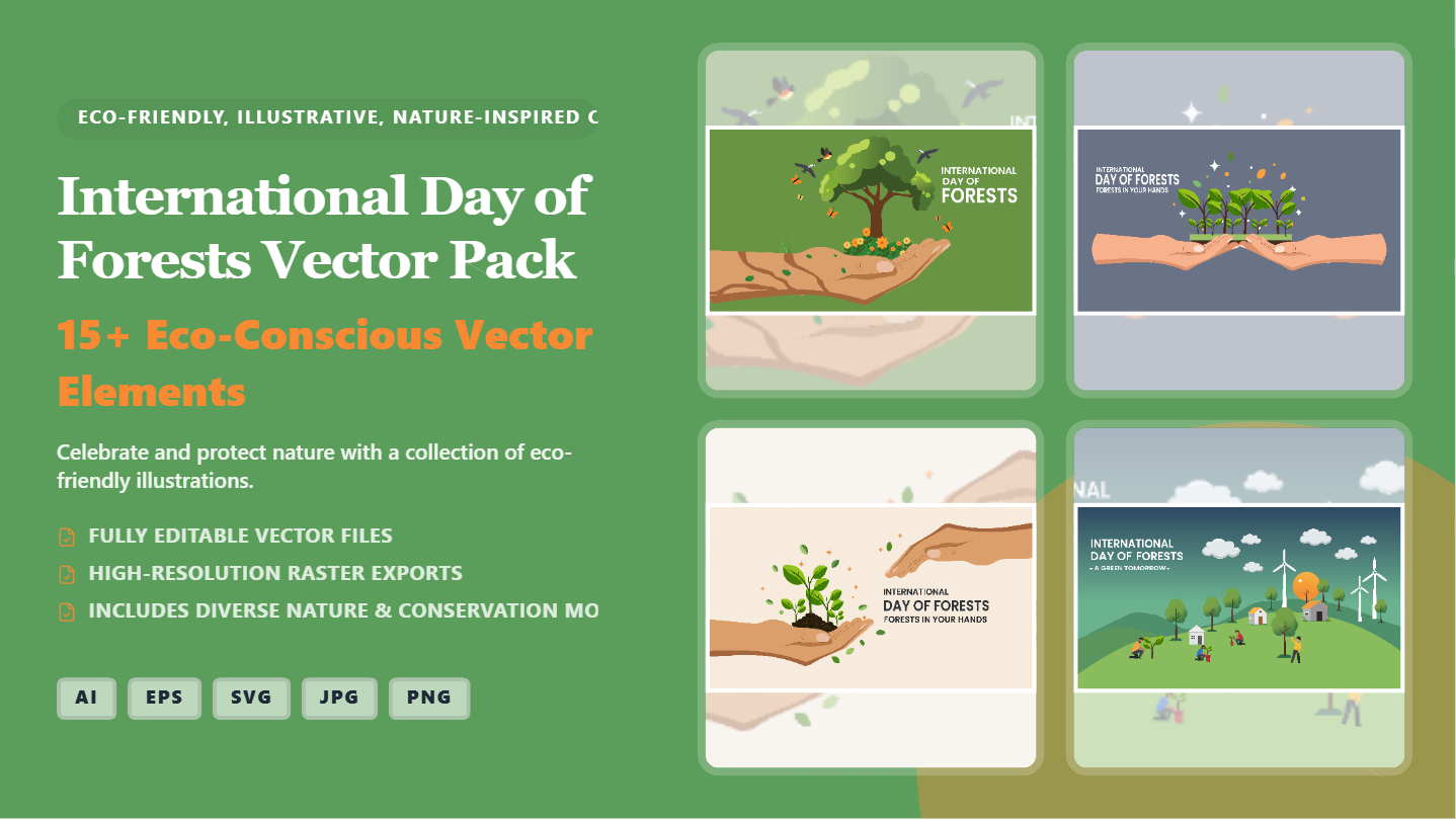 International Day of Forests Social Media Banners – Eco-Conscious Vector Pack