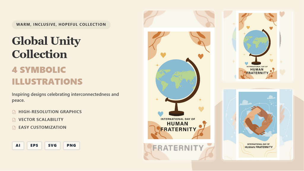 Global Unity Social Media Banners – Symbolic Vector Graphics Collection