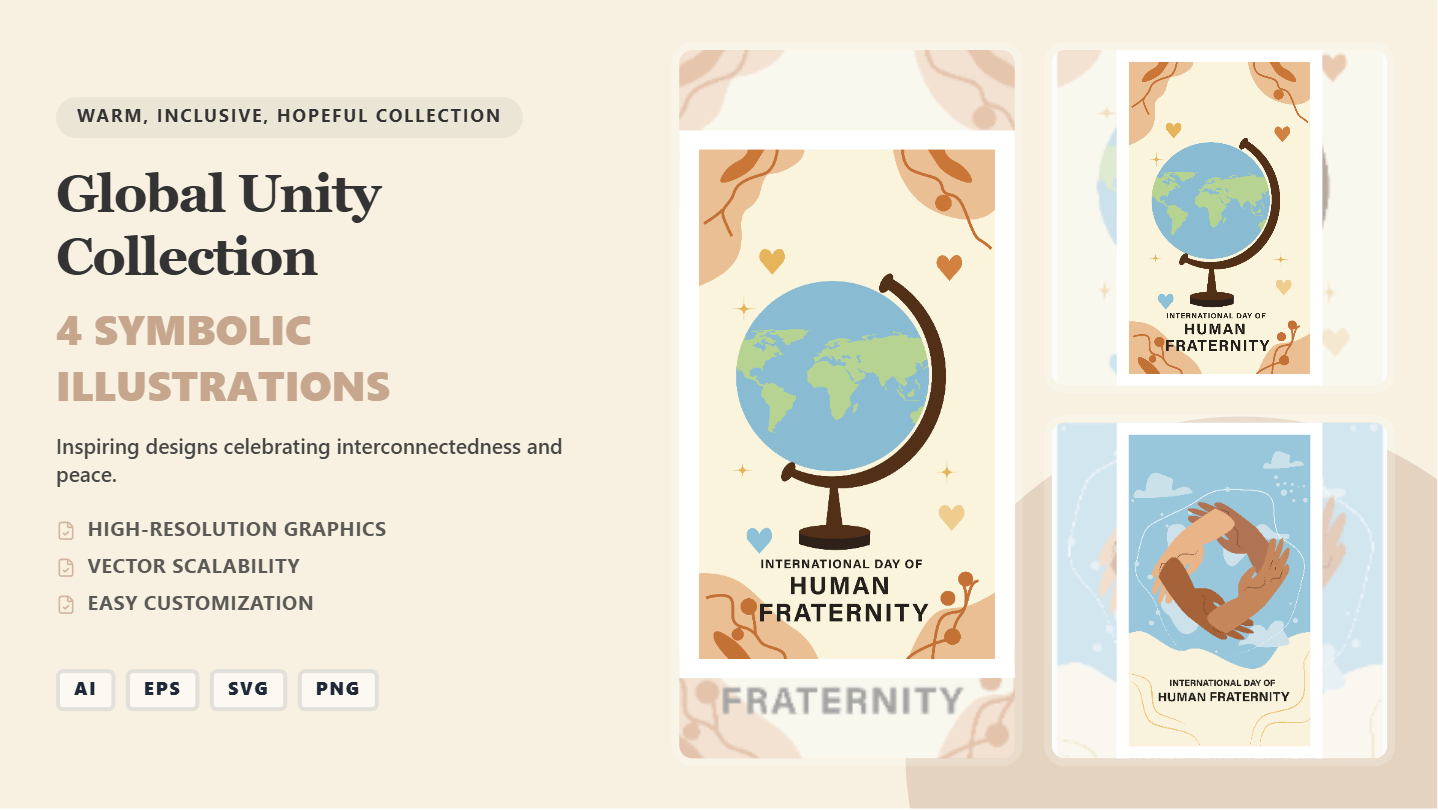 Global Unity Social Media Banners – Symbolic Vector Graphics Collection