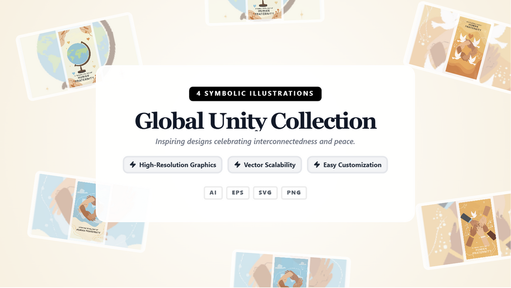 Global Unity Social Media Banners – Symbolic Vector Graphics Collection