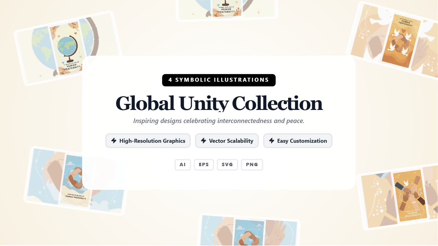 Global Unity Social Media Banners – Symbolic Vector Graphics Collection