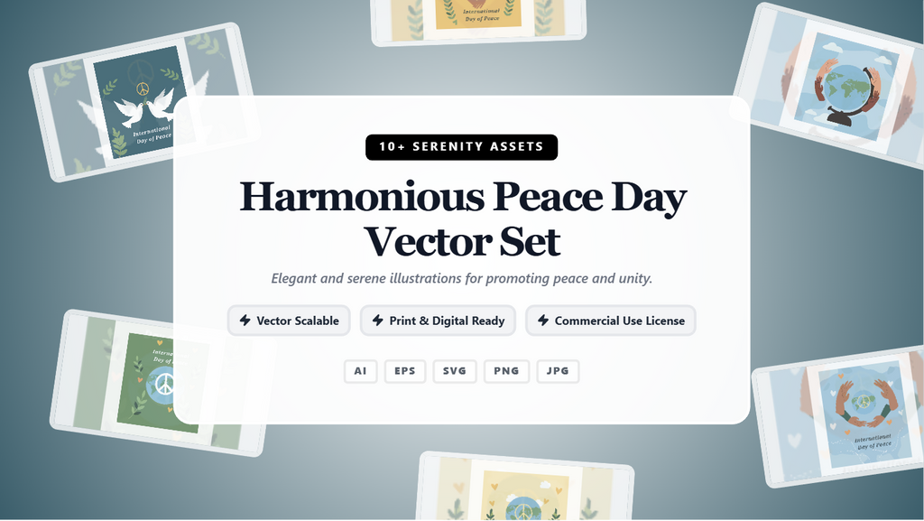 Harmonious Peace Day Social Media Banner Set – Elegant Vector Illustrations