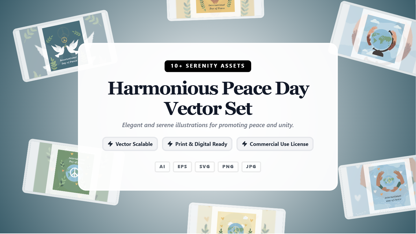 Harmonious Peace Day Social Media Banner Set – Elegant Vector Illustrations