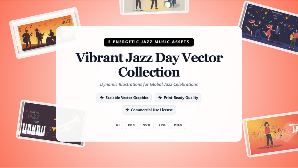 Vibrant Jazz Day Social Media Banners – Editable Vector Collection