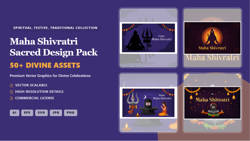 Maha Shivratri Social Media Banner Pack – Divine Sacred Designs