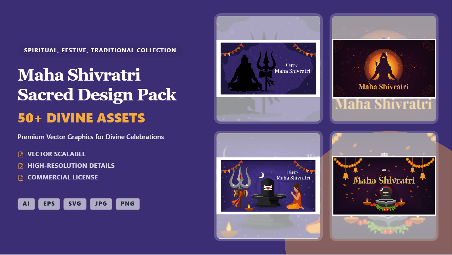 Maha Shivratri Social Media Banner Pack – Divine Sacred Designs