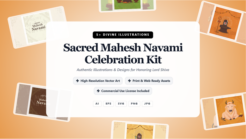 Sacred Mahesh Navami Social Media Banners – Divine Celebration Kit