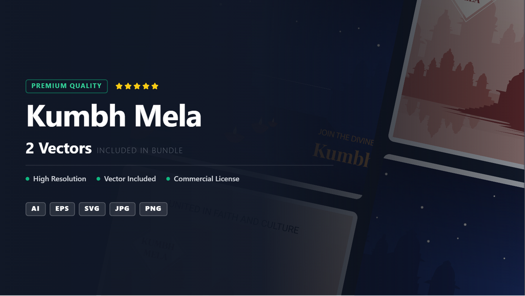 Kumbh Mela Illustrative Social Media Banners – Editable Vector Pack