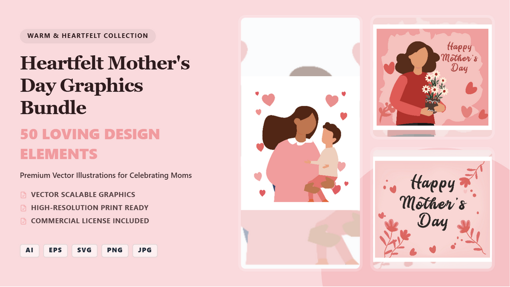 Heartfelt Mother's Day Social Media Banners – Premium Vector Graphics Bundle