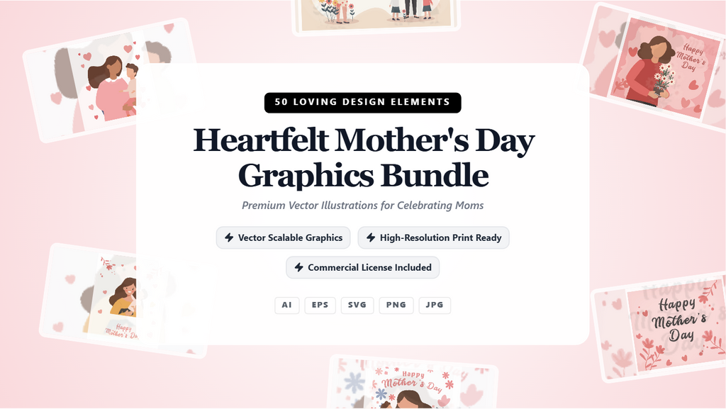 Heartfelt Mother's Day Social Media Banners – Premium Vector Graphics Bundle