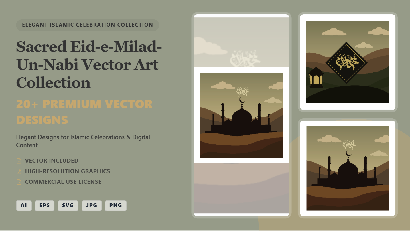 Sacred Eid-e-Milad-Un-Nabi Social Media Banners – Premium Vector Art Collection
