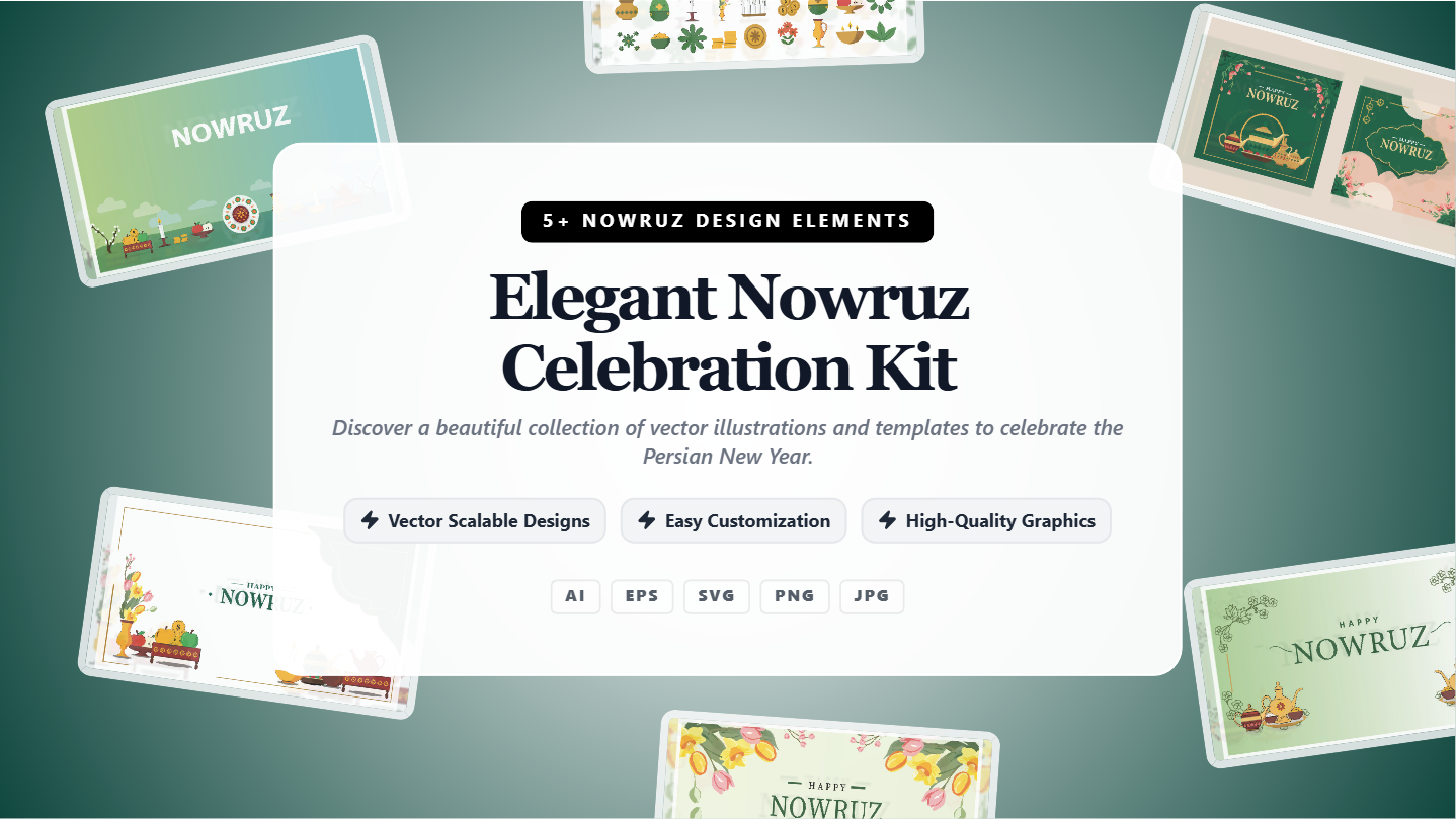 Elegant Nowruz Celebration Social Media Banners & Templates – Vector & Editable Designs
