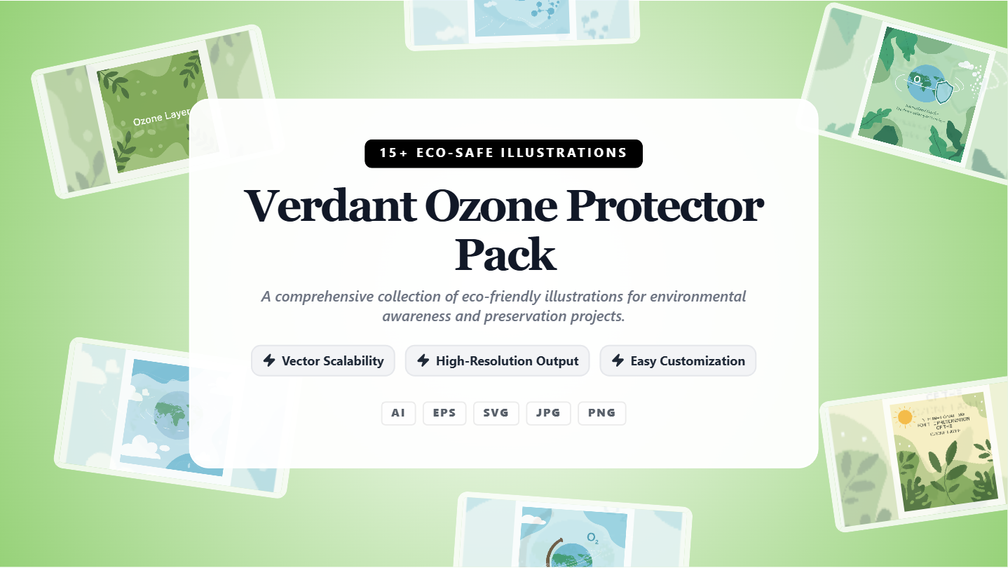 Verdant Ozone Protector Social Media Banners – Eco-Friendly Vector Illustration Pack