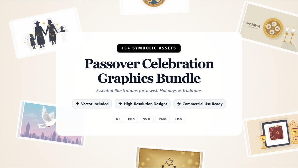 Passover Celebration Graphics Bundle – Essential Jewish Holiday Social Media Banners