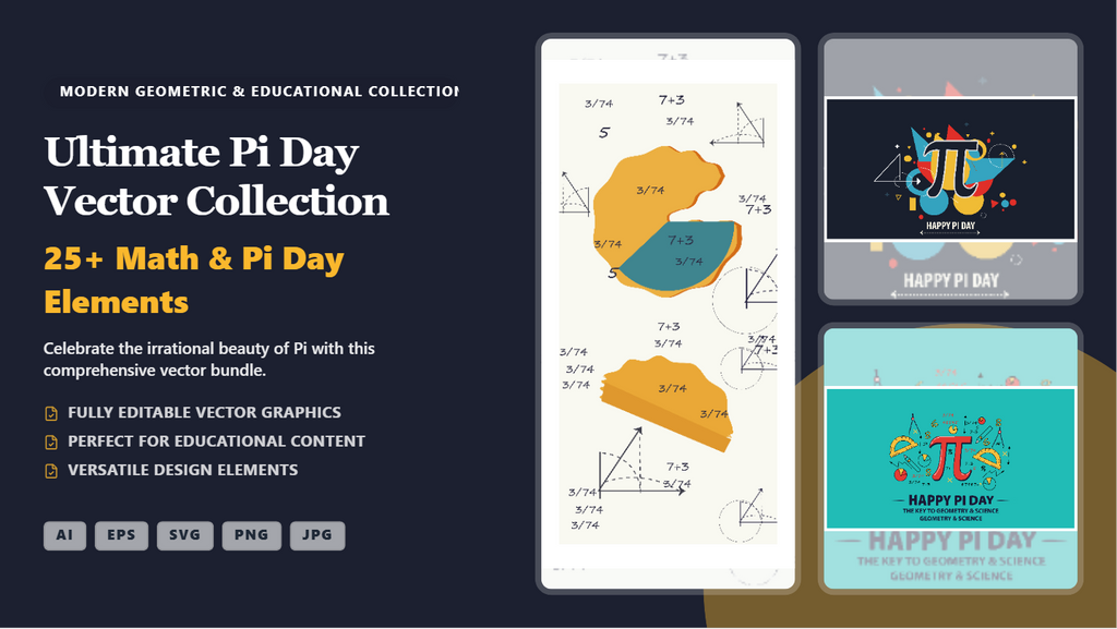 Ultimate Pi Day Social Media Banners – Modern Math & Geometric Vector Collection