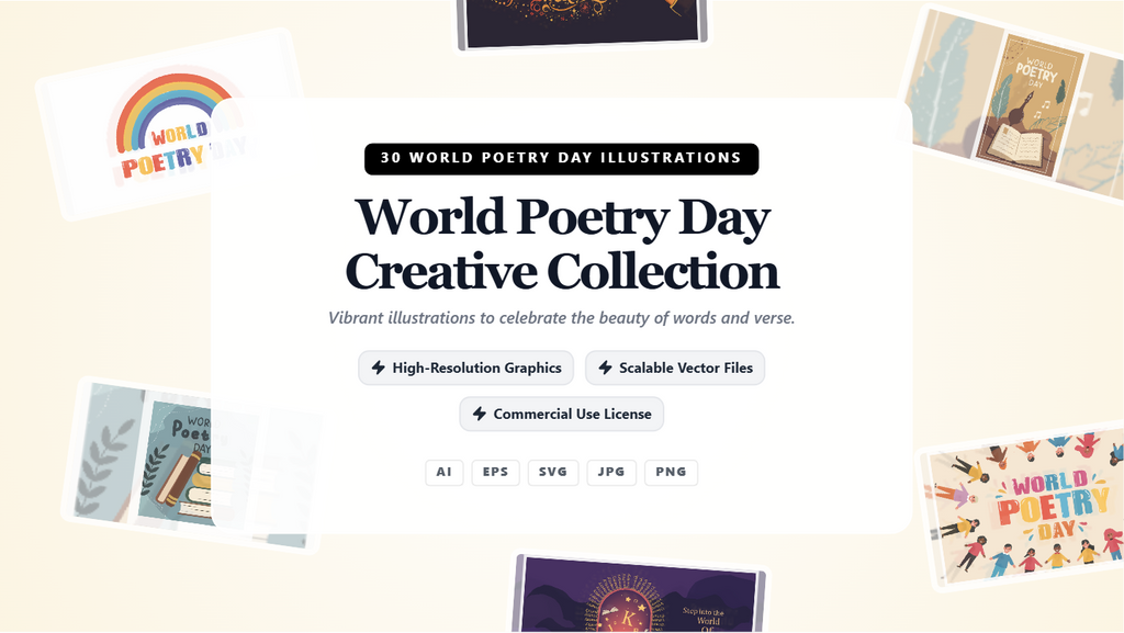 World Poetry Day Social Media Banners – Creative Literary Vector Collection