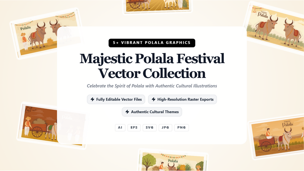 Majestic Polala Festival Social Media Banners – Cultural Vector Collection