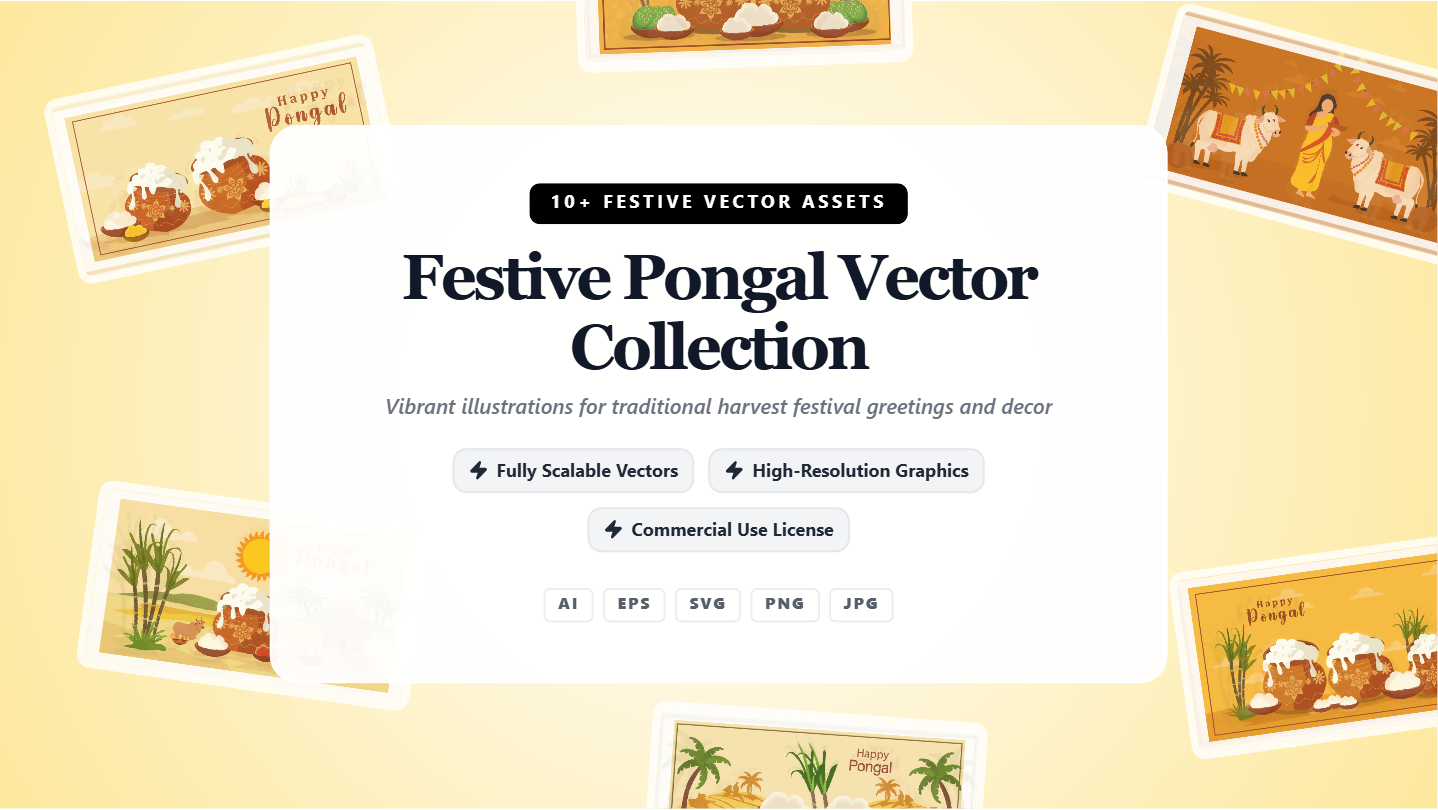Festive Pongal Social Media Banners – Premium Vector Collection