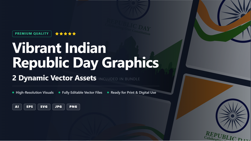 Vibrant Indian Republic Day Social Media Banners – Editable Vector Graphics