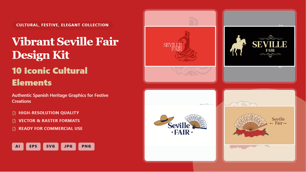 Vibrant Seville Fair Social Media Banners – Cultural Spanish Design Kit