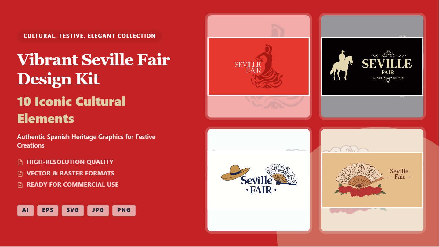 Vibrant Seville Fair Social Media Banners – Cultural Spanish Design Kit