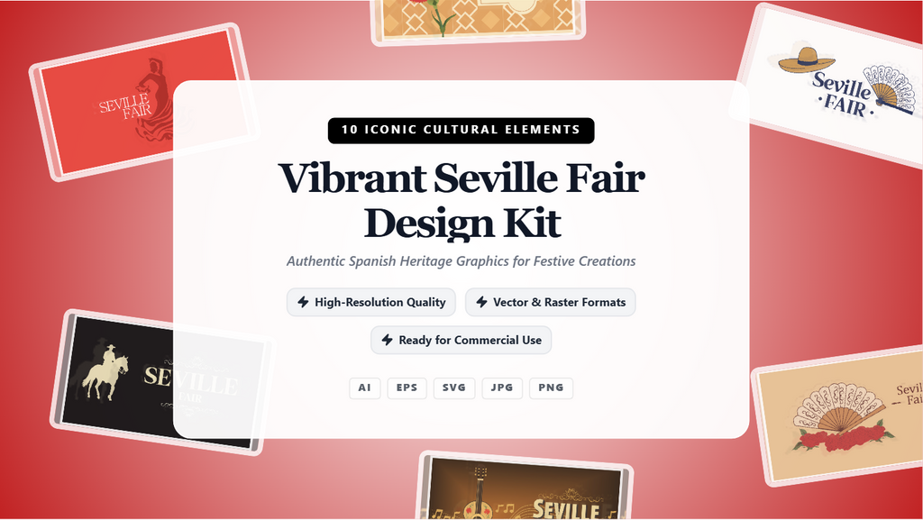 Vibrant Seville Fair Social Media Banners – Cultural Spanish Design Kit
