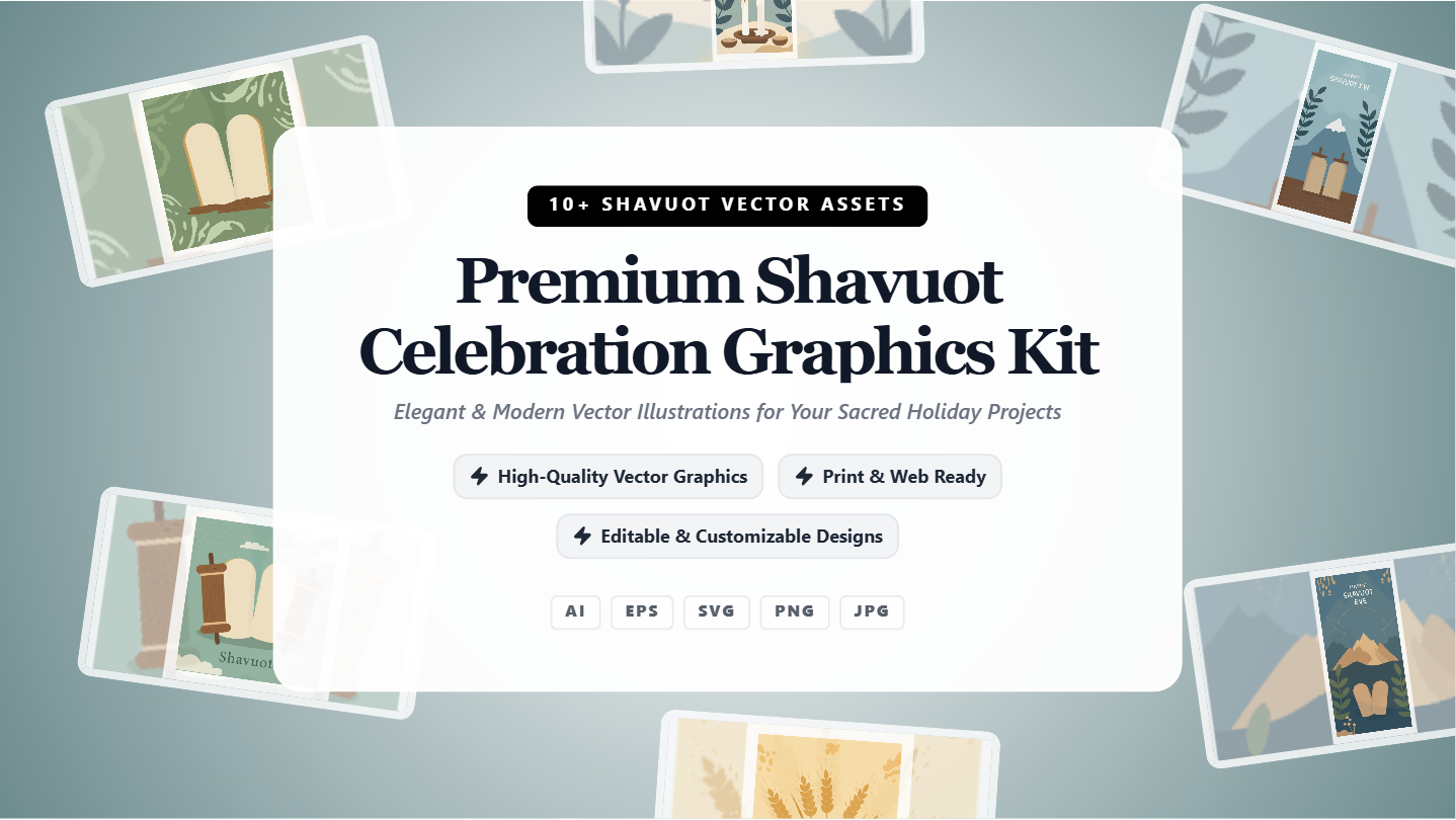 Premium Shavuot Social Media Banner Kit – Elegant Editable Vector Graphics