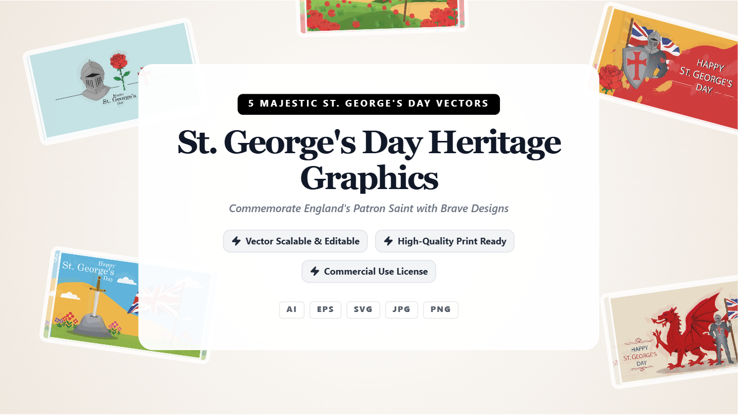 St. George's Day Heritage Social Media Banners – Premium Vector Graphics Pack