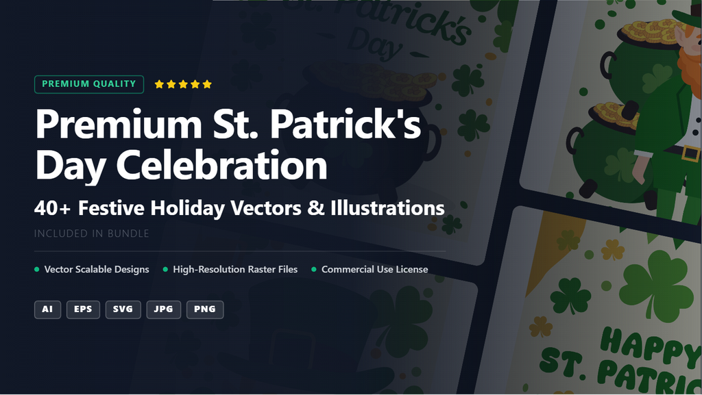 Premium St. Patrick's Day Social Media Banners – Festive Vector & Illustration Pack