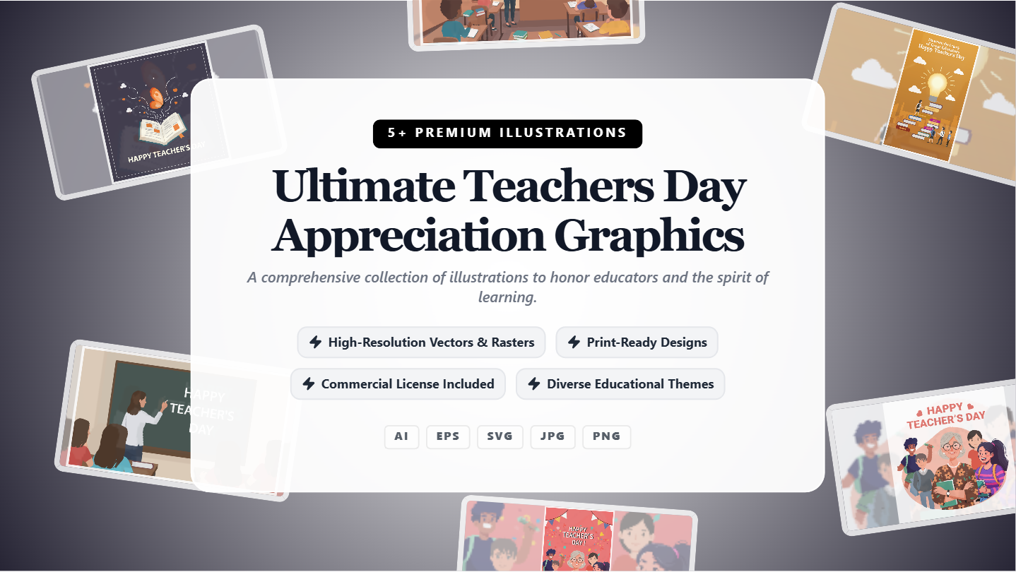 Ultimate Teachers Day Appreciation Graphics Social Media Banners – Educational Illustration Pack