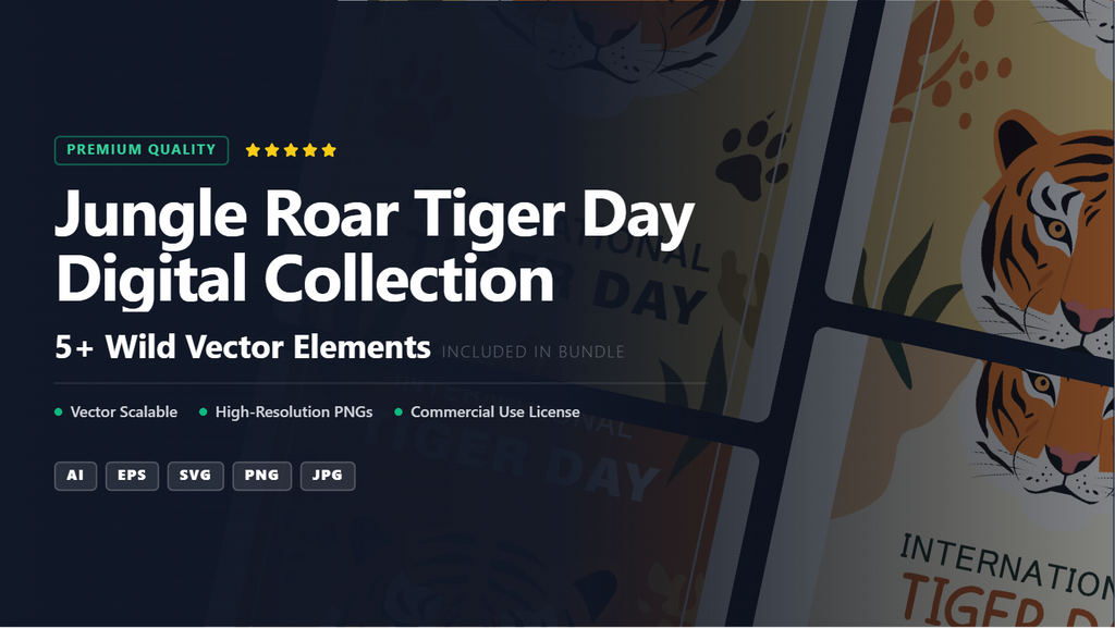 Jungle Roar Tiger Day Social Media Banners – Wild Vector Digital Collection