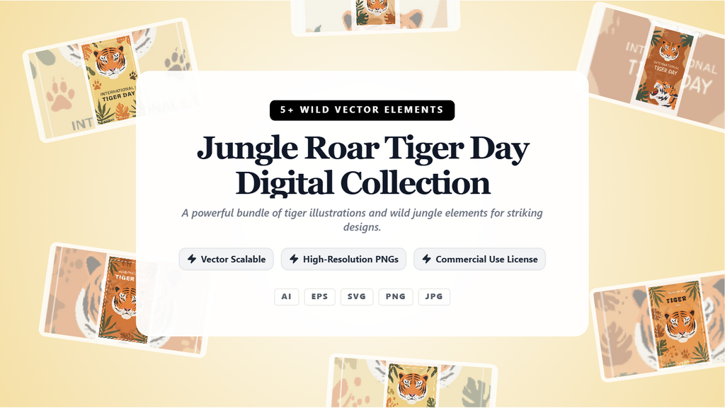 Jungle Roar Tiger Day Social Media Banners – Wild Vector Digital Collection