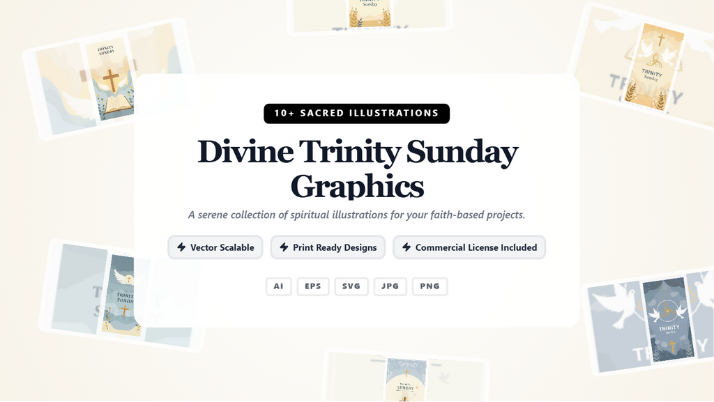 Divine Trinity Sunday Graphics Social Media Banners – Sacred Illustrations Pack