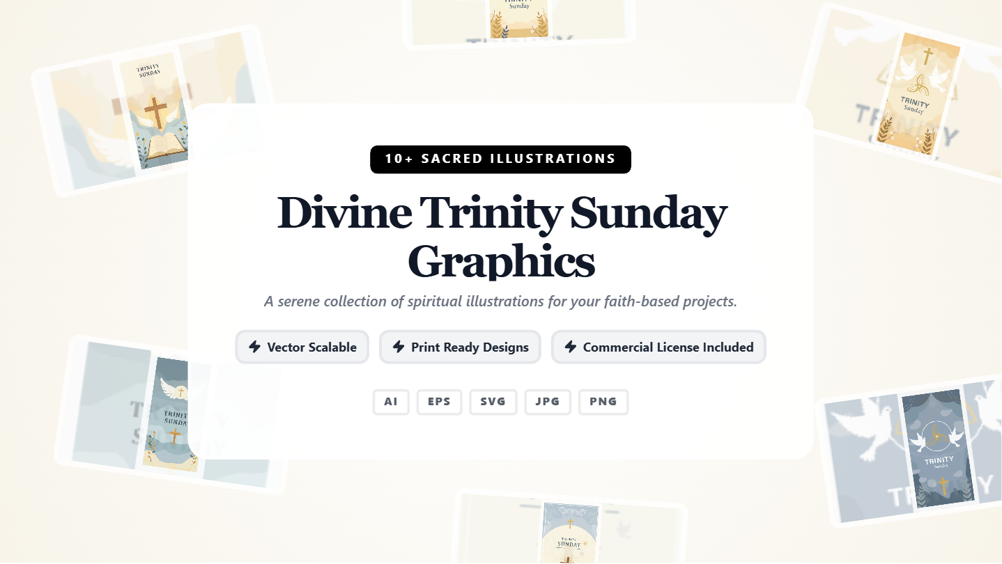 Divine Trinity Sunday Graphics Social Media Banners – Sacred Illustrations Pack