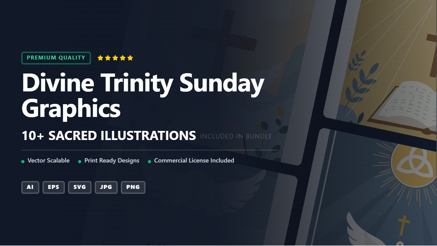Divine Trinity Sunday Graphics Social Media Banners – Sacred Illustrations Pack
