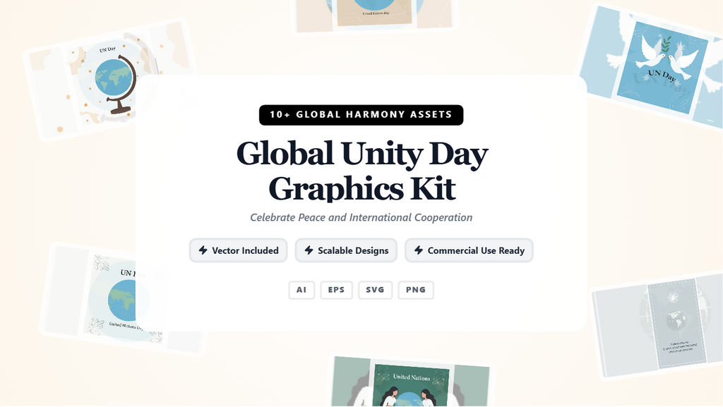 Global Unity Day Social Media Banners – Uplifting Minimalist Graphics Kit