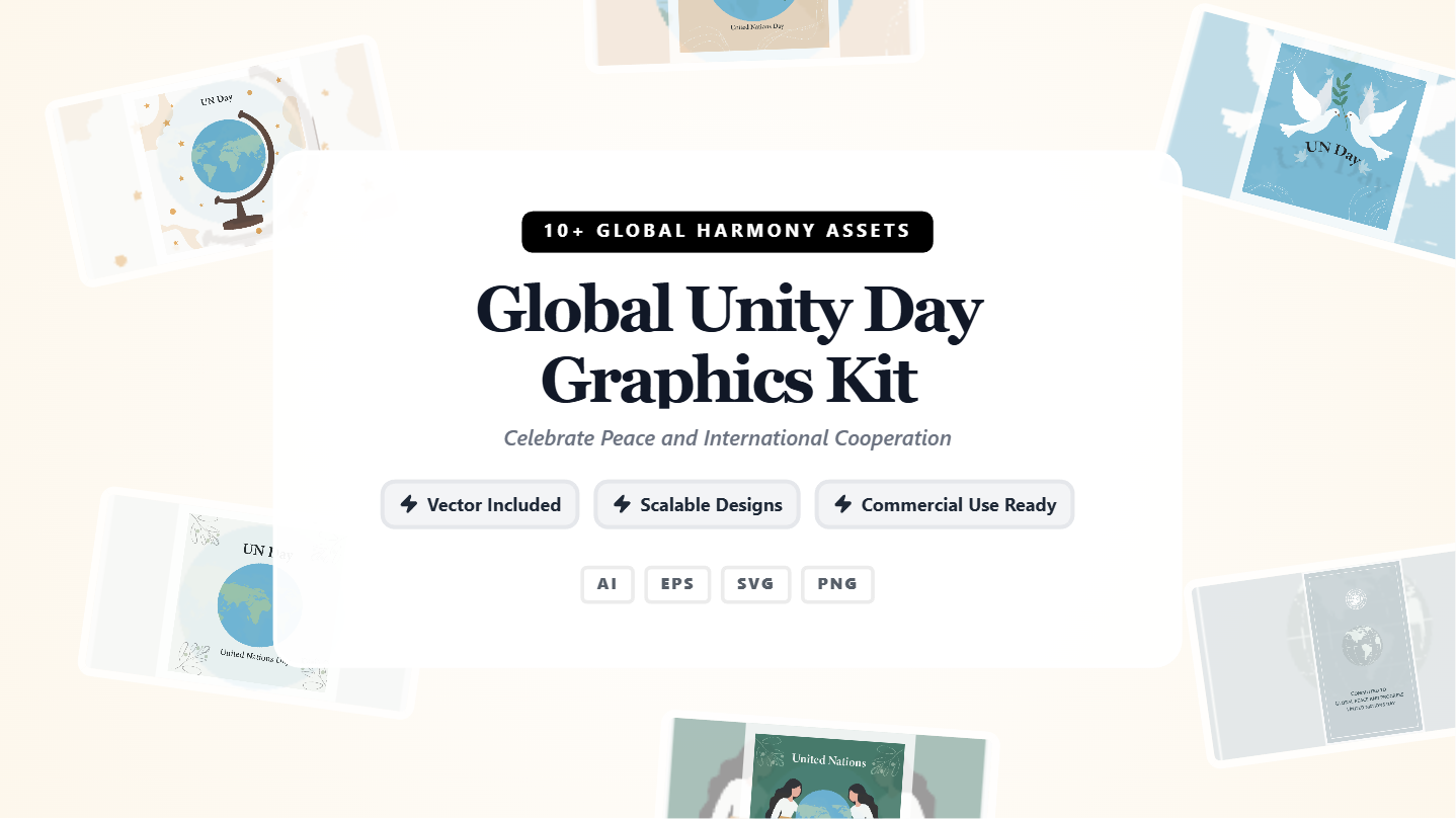 Global Unity Day Social Media Banners – Uplifting Minimalist Graphics Kit