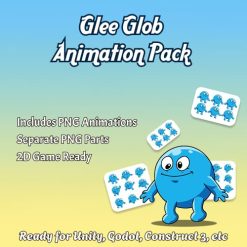 Cartoon chibi Glee Glob character with big eyes and happy expression – free 2D game character asset