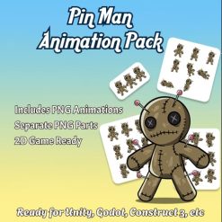 Cartoon Pin Man character with thin body and animated limbs – free 2D game character asset