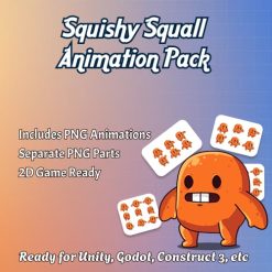 Cartoon Squishy Squall character with soft round body and cute eyes – free 2D game character asset