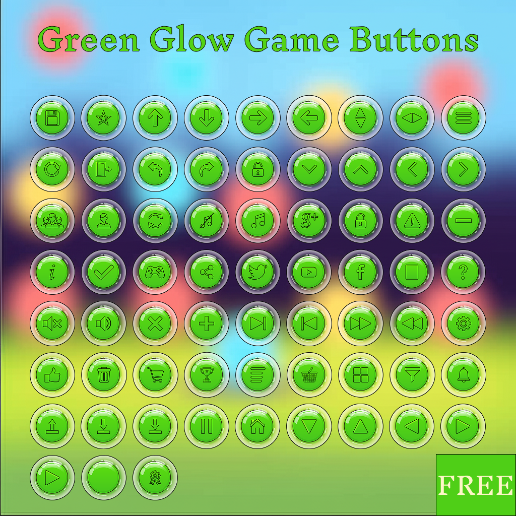 Green Glow Game Buttons
