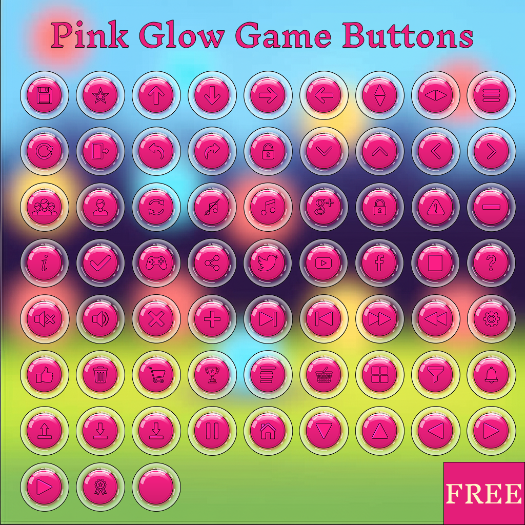 Pink Glow Game Buttons