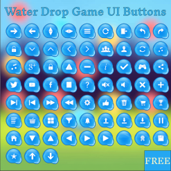 Water Drop Game UI Buttons